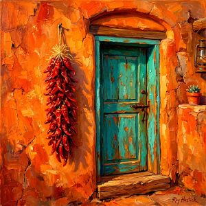 Santa Fe Marketplace MINI_Santa Fe Turquoise Door 12’X12″-DIGITAL CANVAS PRINT- Product Image: MINI_Santa Fe Turquoise Door 12’X12″-DIGITAL CANVAS PRINT-