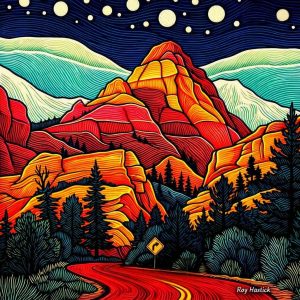 Santa Fe Marketplace MINI_Crimson Road Under Twin Moons 12’X12″-Digital CANVAS PRINT- Product Image: MINI_Crimson Road Under Twin Moons 12’X12″-Digital CANVAS PRINT-