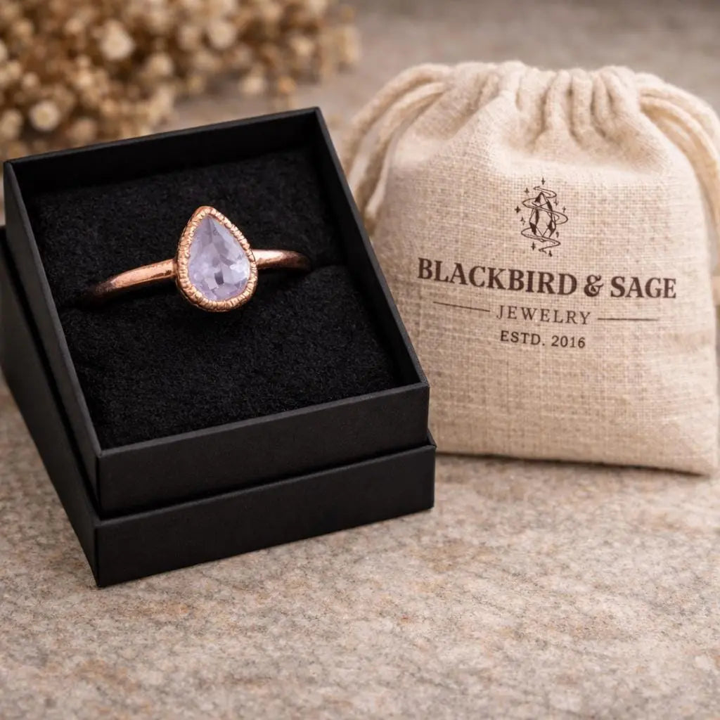 Santa Fe Marketplace Black Tourmaline Ring | Stackable Electroformed Copper | Made to Order Product Image: Black Tourmaline Ring | Stackable Electroformed Copper | Made to Order