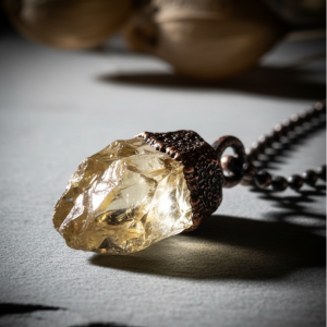 Santa Fe Marketplace Raw Citrine Birthstone Necklace | Electroformed Copper | November Birthstone | Made to Order Product Image: Raw Citrine Birthstone Necklace | Electroformed Copper | November Birthstone | Made to Order