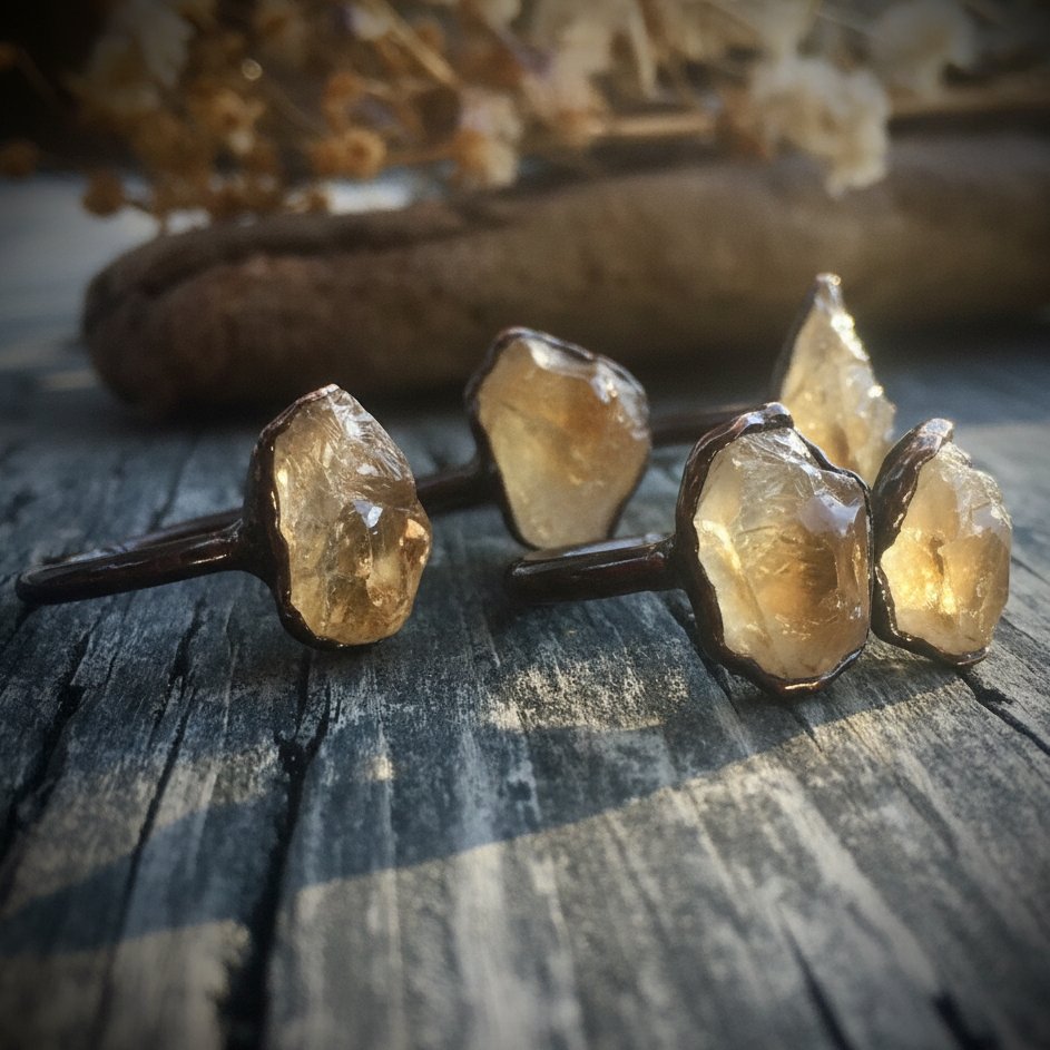 Santa Fe Marketplace Raw Citrine Statement Ring | Electroformed Copper | Bright or Antique Finish | Made to Order Product Image: Raw Citrine Statement Ring | Electroformed Copper | Bright or Antique Finish | Made to Order