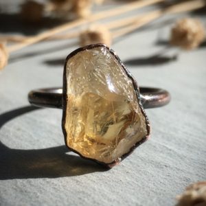 Santa Fe Marketplace Raw Citrine Statement Ring | Electroformed Copper | Bright or Antique Finish | Made to Order Product Image: Raw Citrine Statement Ring | Electroformed Copper | Bright or Antique Finish | Made to Order
