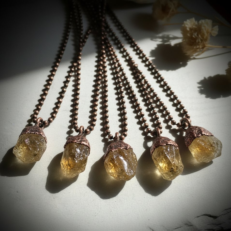 Santa Fe Marketplace Raw Citrine Birthstone Necklace | Electroformed Copper | November Birthstone | Made to Order Product Image: Raw Citrine Birthstone Necklace | Electroformed Copper | November Birthstone | Made to Order