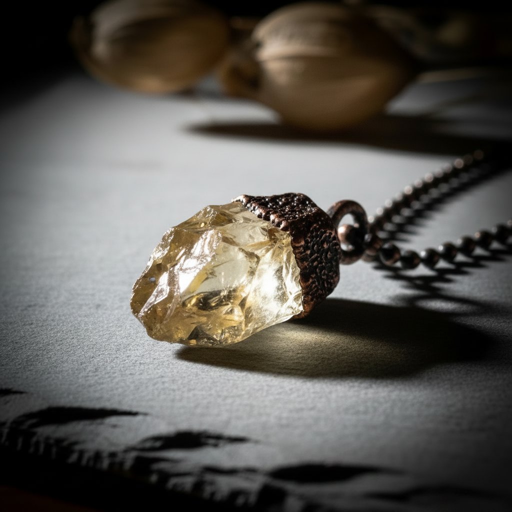 Santa Fe Marketplace Raw Citrine Birthstone Necklace | Electroformed Copper | November Birthstone | Made to Order Product Image: Raw Citrine Birthstone Necklace | Electroformed Copper | November Birthstone | Made to Order