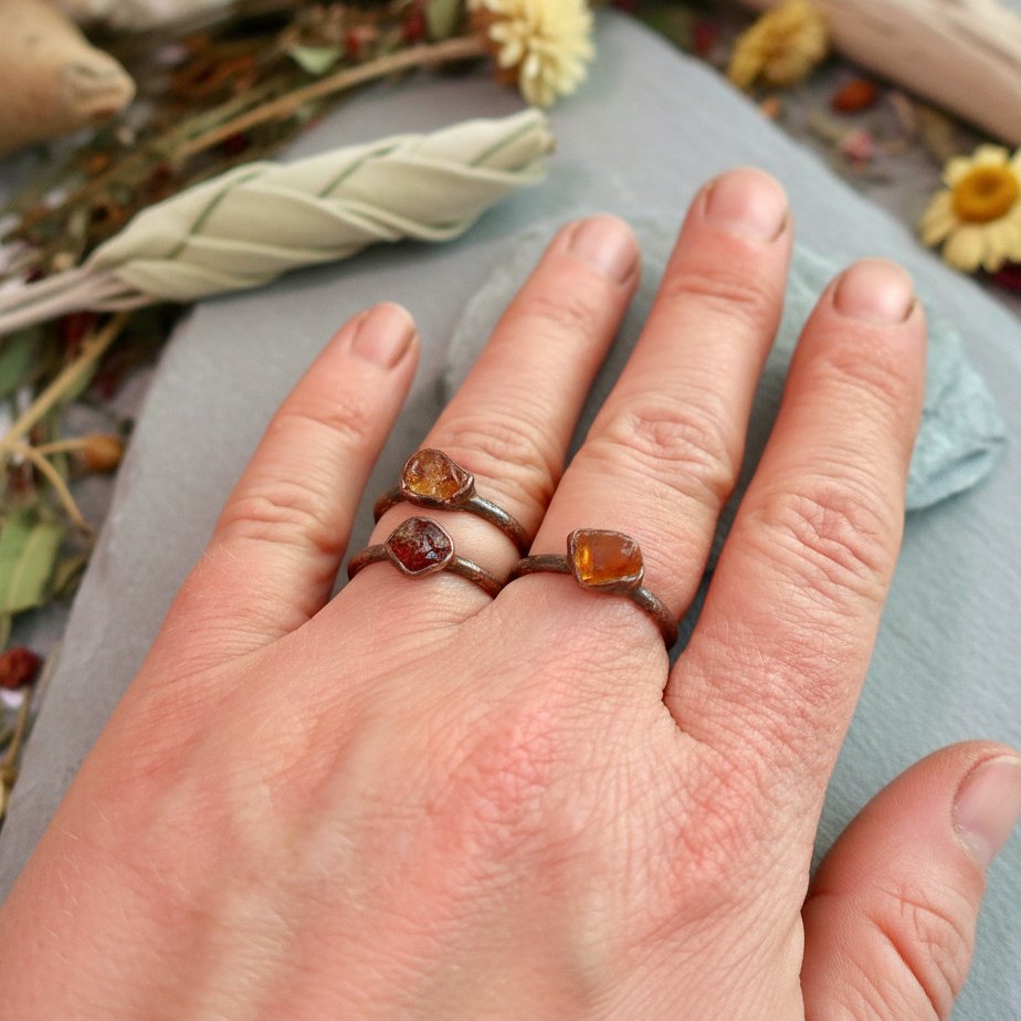Santa Fe Marketplace Raw Black Amber Ring | Grade A Indonesian Amber | Electroformed Copper | Made to Order Product Image: Raw Black Amber Ring | Grade A Indonesian Amber | Electroformed Copper | Made to Order