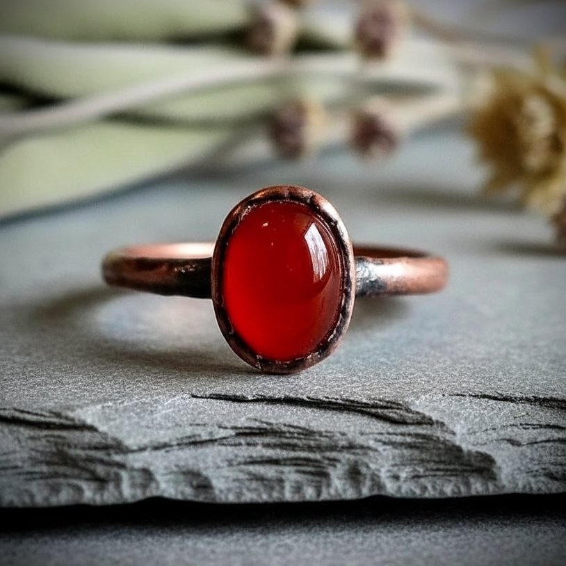 Santa Fe Marketplace Oval Carnelian Ring | Electroformed Copper | Made to Order Product Image: Oval Carnelian Ring | Electroformed Copper | Made to Order