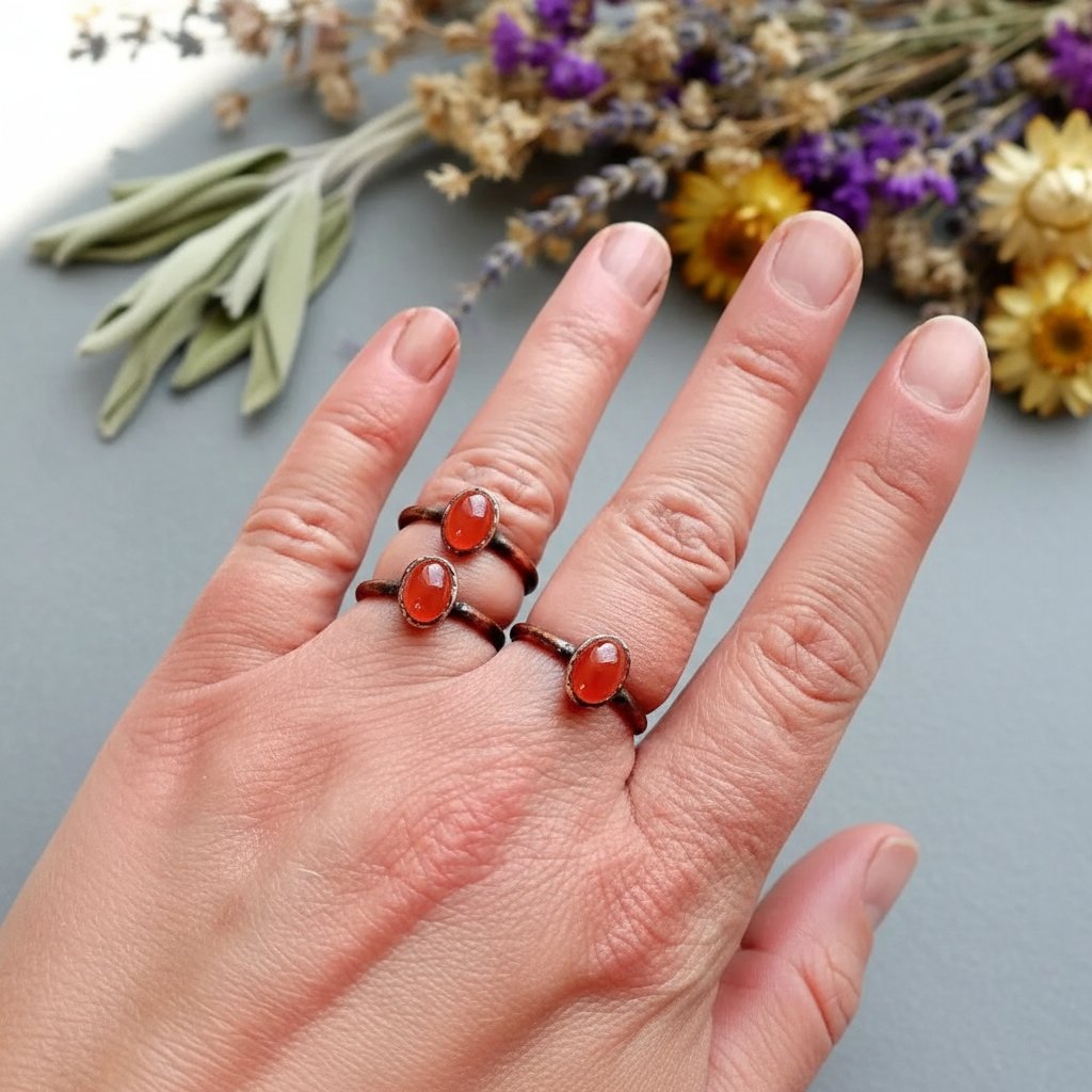 Santa Fe Marketplace Oval Carnelian Ring | Electroformed Copper | Made to Order Product Image: Oval Carnelian Ring | Electroformed Copper | Made to Order