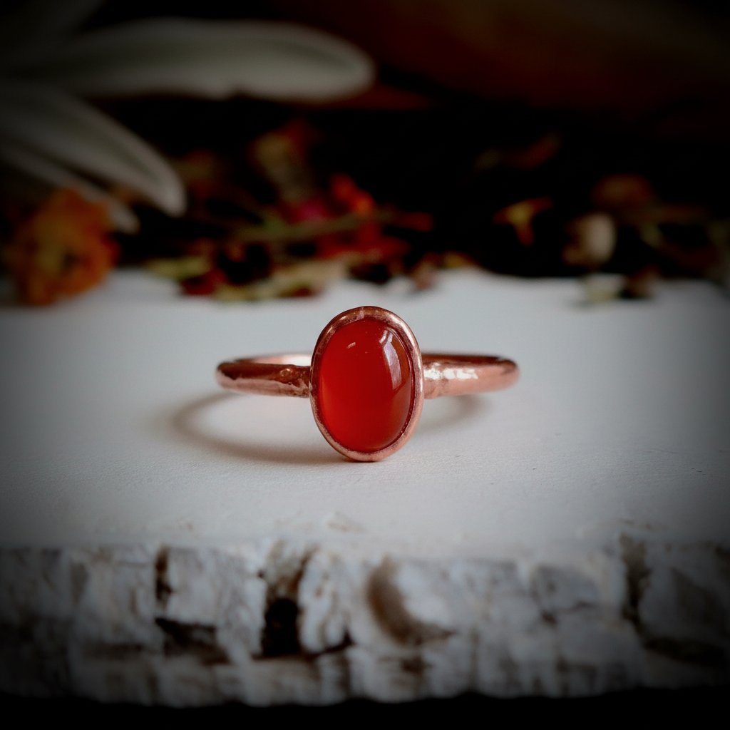 Santa Fe Marketplace Oval Carnelian Ring | Electroformed Copper | Made to Order Product Image: Oval Carnelian Ring | Electroformed Copper | Made to Order
