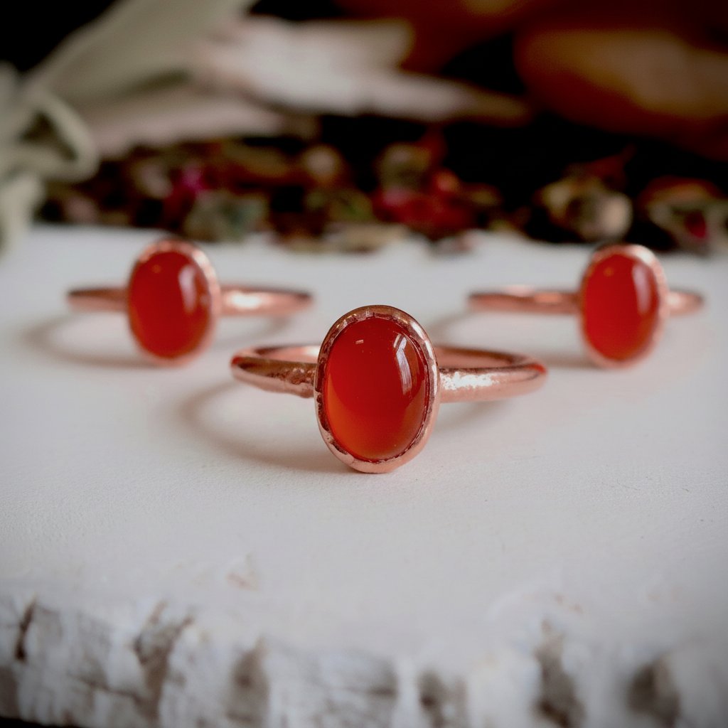 Santa Fe Marketplace Oval Carnelian Ring | Electroformed Copper | Made to Order Product Image: Oval Carnelian Ring | Electroformed Copper | Made to Order