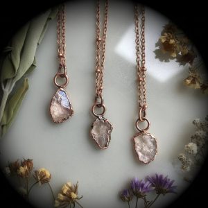 Santa Fe Marketplace Raw Rose Quartz Pendant Necklace | Electroformed Copper | Made to Order Product Image: Raw Rose Quartz Pendant Necklace | Electroformed Copper | Made to Order