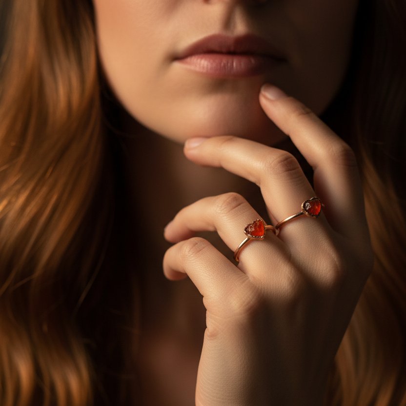 Santa Fe Marketplace Dainty Carnelian Ring | Tumbled Stone | Electroformed Copper | Made to Order Product Image: Dainty Carnelian Ring | Tumbled Stone | Electroformed Copper | Made to Order