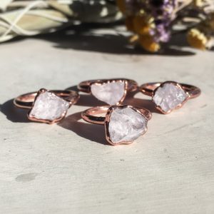 Santa Fe Marketplace Raw Rose Quartz Ring | Electroformed Copper | Made to Order Product Image: Raw Rose Quartz Ring | Electroformed Copper | Made to Order