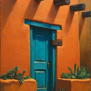 Santa Fe Marketplace MINI_Southwest Adobe Entryway 12’X12″-Digital CANVAS PRINT- Product Image: MINI_Southwest Adobe Entryway 12’X12″-Digital CANVAS PRINT-