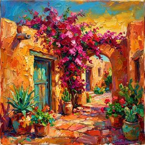 Santa Fe Marketplace Adobe Cascade in Magenta 12″X12″ Digital CANVAS PINT Product Image: Adobe Cascade in Magenta 12″X12″ Digital CANVAS PINT