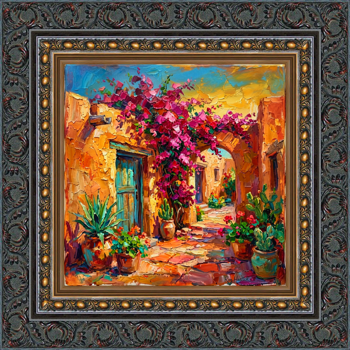 Santa Fe Marketplace Adobe Cascade in Magenta 12″X12″ Digital CANVAS PINT Product Image: Adobe Cascade in Magenta 12″X12″ Digital CANVAS PINT