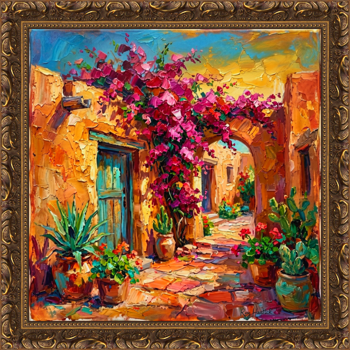 Santa Fe Marketplace Adobe Cascade in Magenta 12″X12″ Digital CANVAS PINT Product Image: Adobe Cascade in Magenta 12″X12″ Digital CANVAS PINT