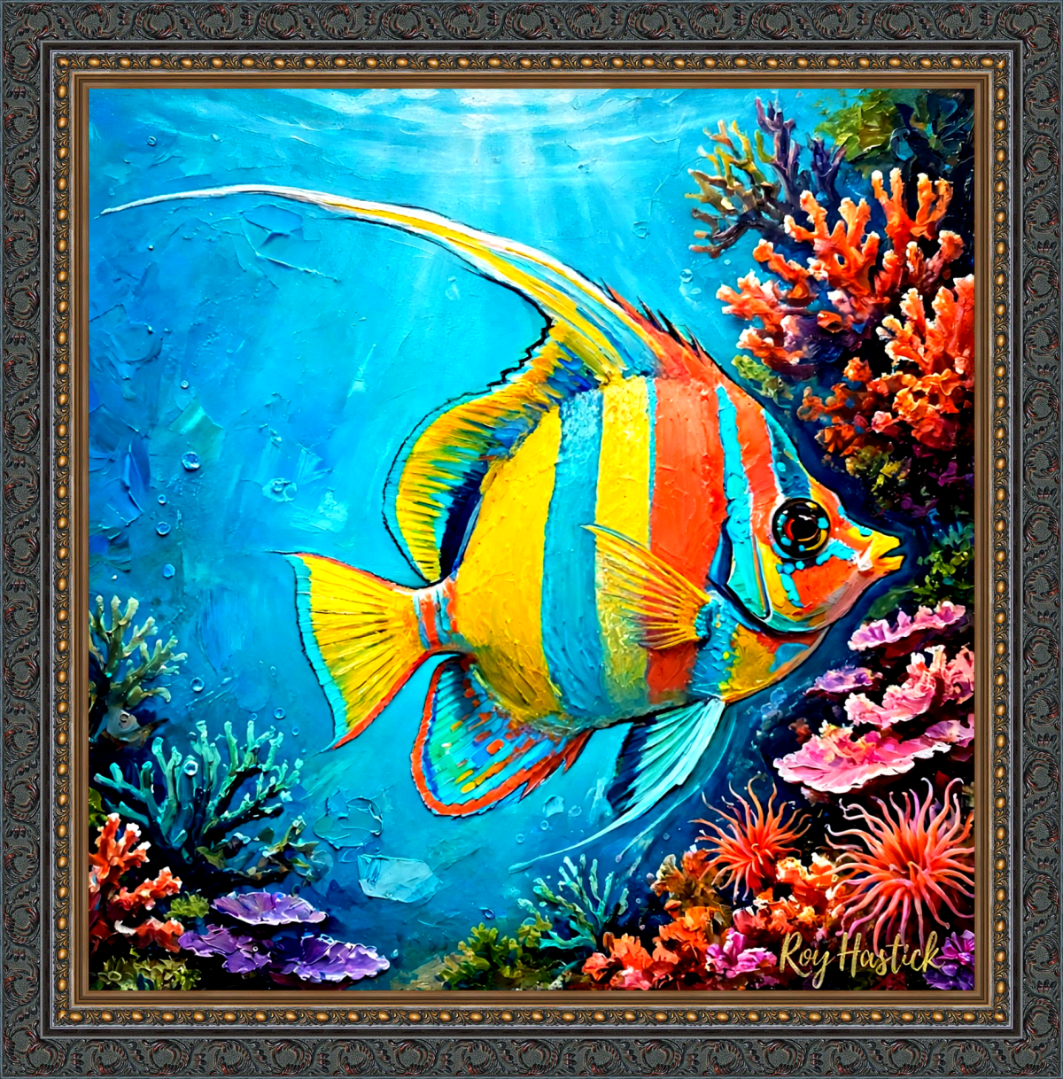 Santa Fe Marketplace Tropical Angelfish 12″X12″Digital Canvas Print Product Image: Tropical Angelfish 12″X12″Digital Canvas Print