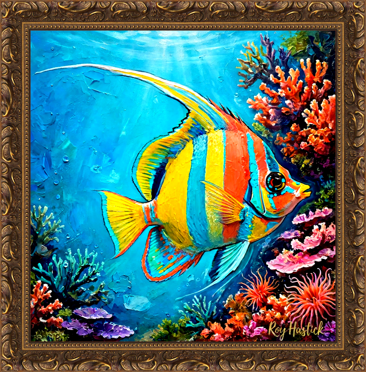 Santa Fe Marketplace Tropical Angelfish 12″X12″Digital Canvas Print Product Image: Tropical Angelfish 12″X12″Digital Canvas Print