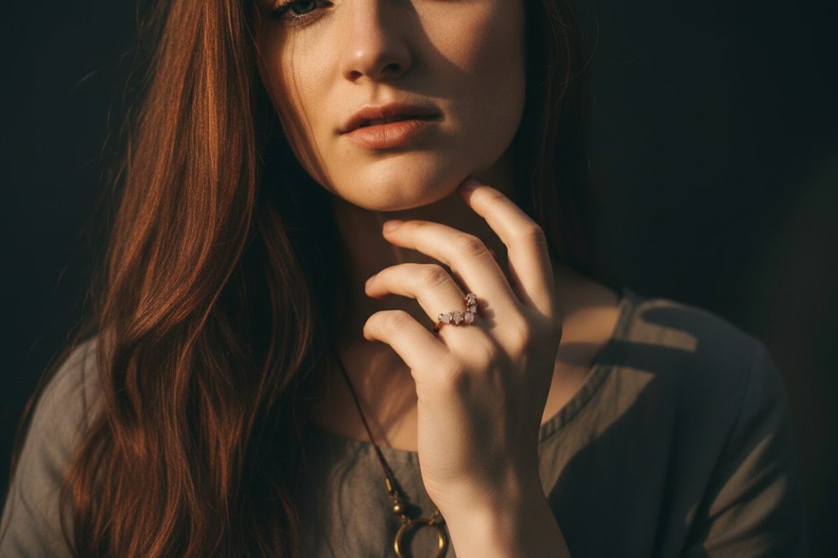 Santa Fe Marketplace Raw Rose Quartz Chevron Ring | Antique Copper Electroformed | Made to Order Product Image: Raw Rose Quartz Chevron Ring | Antique Copper Electroformed | Made to Order