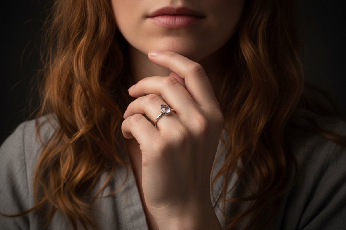 Santa Fe Marketplace Lavender Amethyst Ring | Faceted Pear | Silver Plated Electroformed | Made to Order Product Image: Lavender Amethyst Ring | Faceted Pear | Silver Plated Electroformed | Made to Order