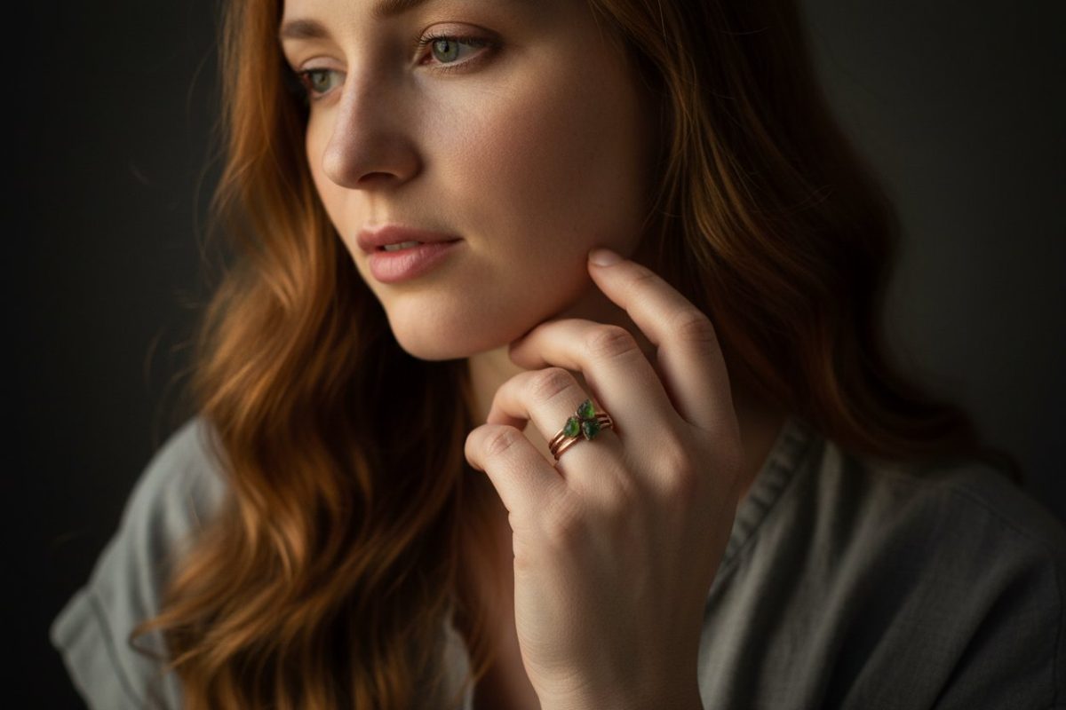 Santa Fe Marketplace Raw Moldavite Ring | Handcrafted Electroformed Copper | Made to Order Product Image: Raw Moldavite Ring | Handcrafted Electroformed Copper | Made to Order