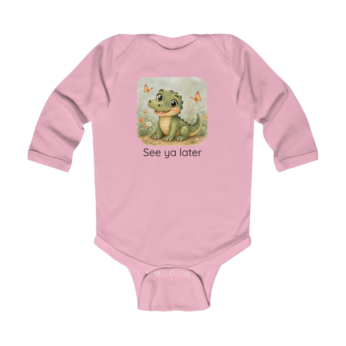 Santa Fe Marketplace Alligator Infant Long Sleeve Onesie — Cute Gender Neutral Bodysuit Product Image: Alligator Infant Long Sleeve Onesie — Cute Gender Neutral Bodysuit