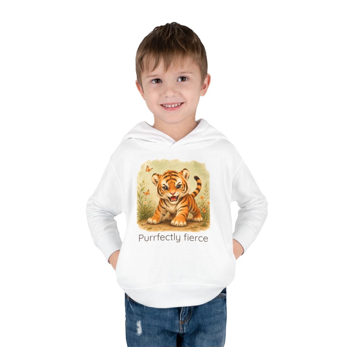 Santa Fe Marketplace Tiger Toddler Hoodie — Gender Neutral Sweatshirt Product Image: Tiger Toddler Hoodie — Gender Neutral Sweatshirt