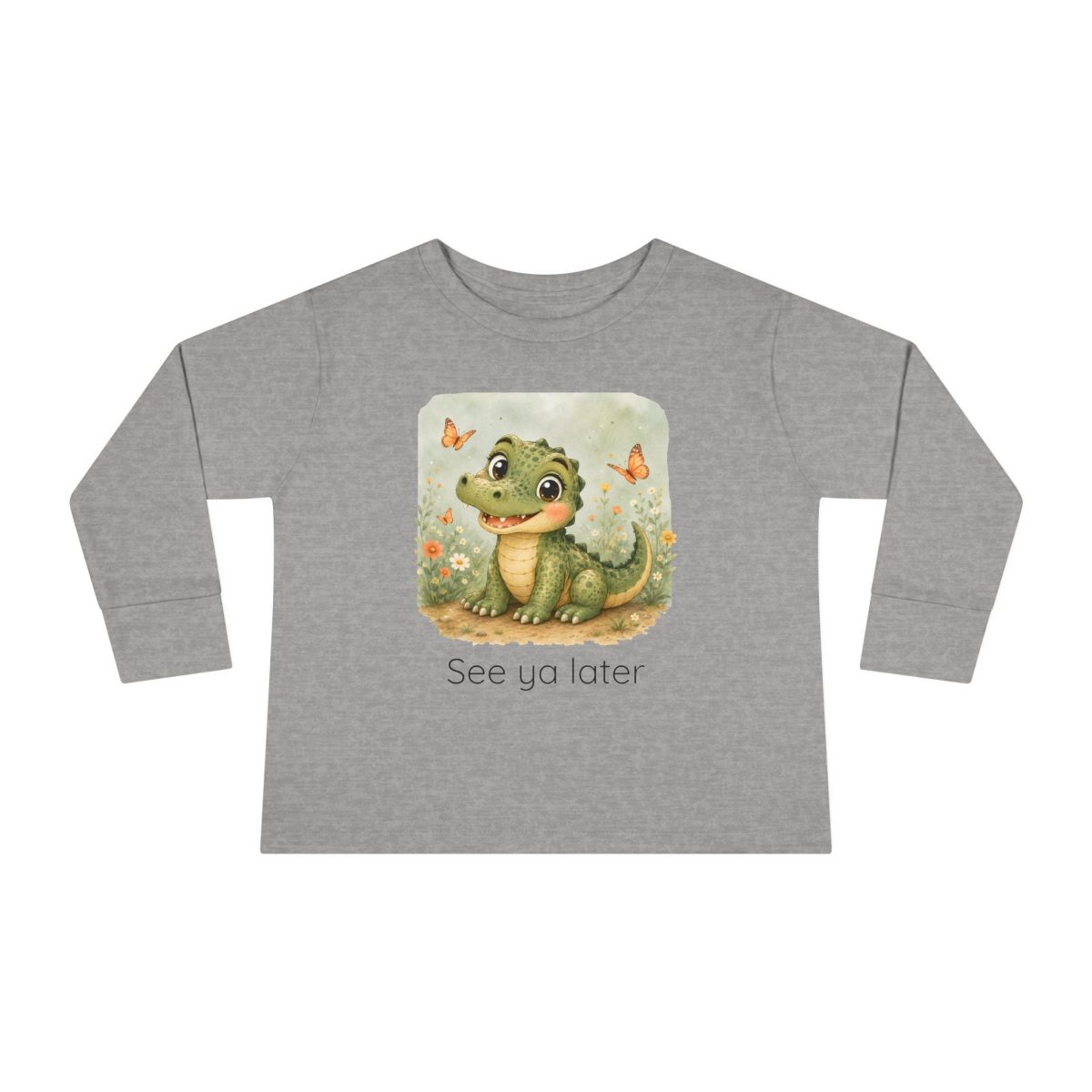 Santa Fe Marketplace Alligator Toddler Long Sleeve Shirt — Gender Neutral Tee Product Image: Alligator Toddler Long Sleeve Shirt — Gender Neutral Tee