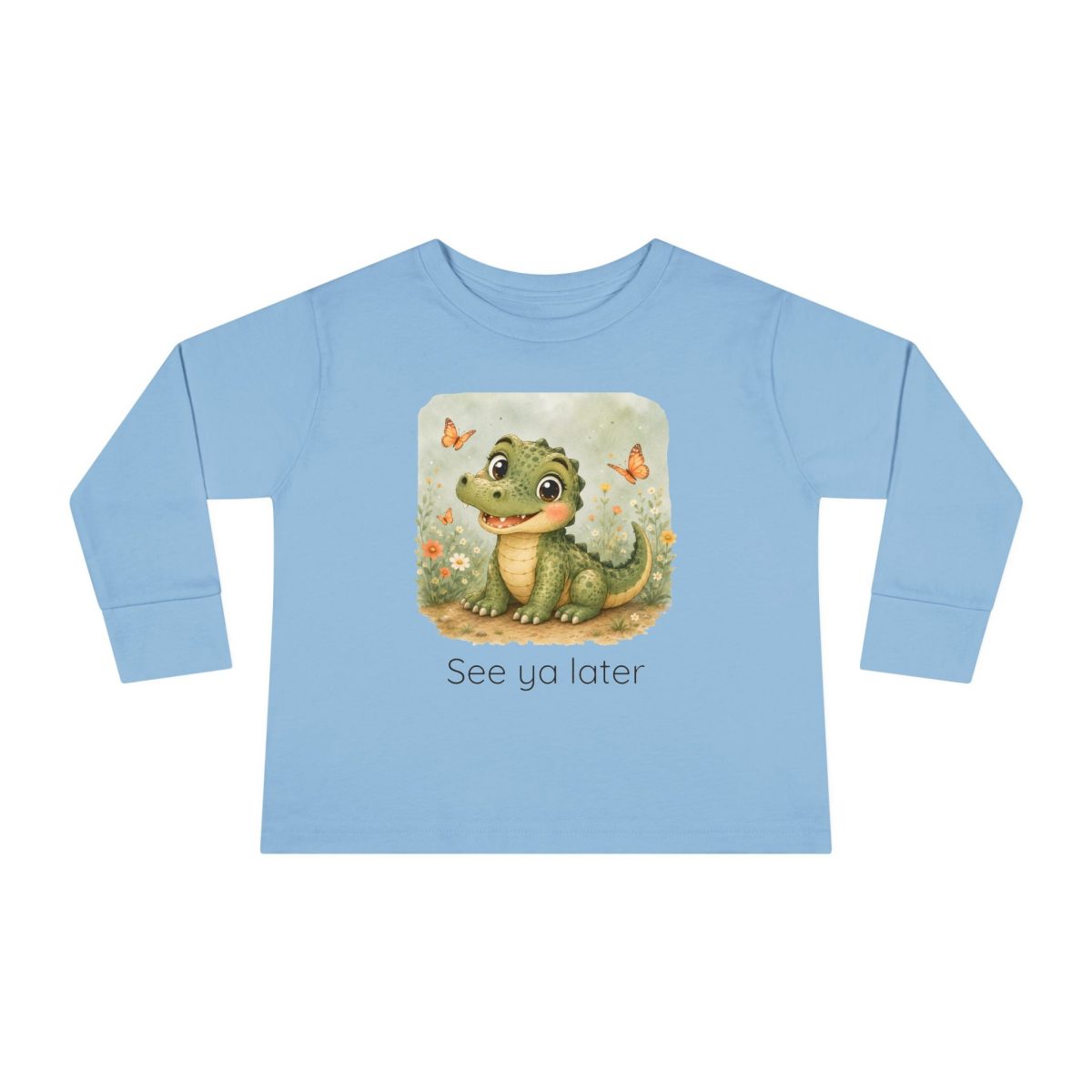Santa Fe Marketplace Alligator Toddler Long Sleeve Shirt — Gender Neutral Tee Product Image: Alligator Toddler Long Sleeve Shirt — Gender Neutral Tee