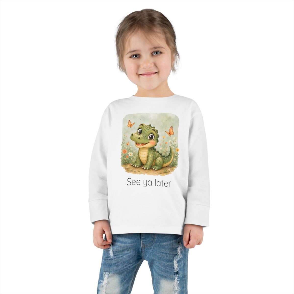 Santa Fe Marketplace Alligator Toddler Long Sleeve Shirt — Gender Neutral Tee Product Image: Alligator Toddler Long Sleeve Shirt — Gender Neutral Tee