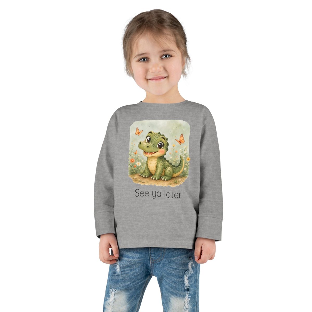 Santa Fe Marketplace Alligator Toddler Long Sleeve Shirt — Gender Neutral Tee Product Image: Alligator Toddler Long Sleeve Shirt — Gender Neutral Tee