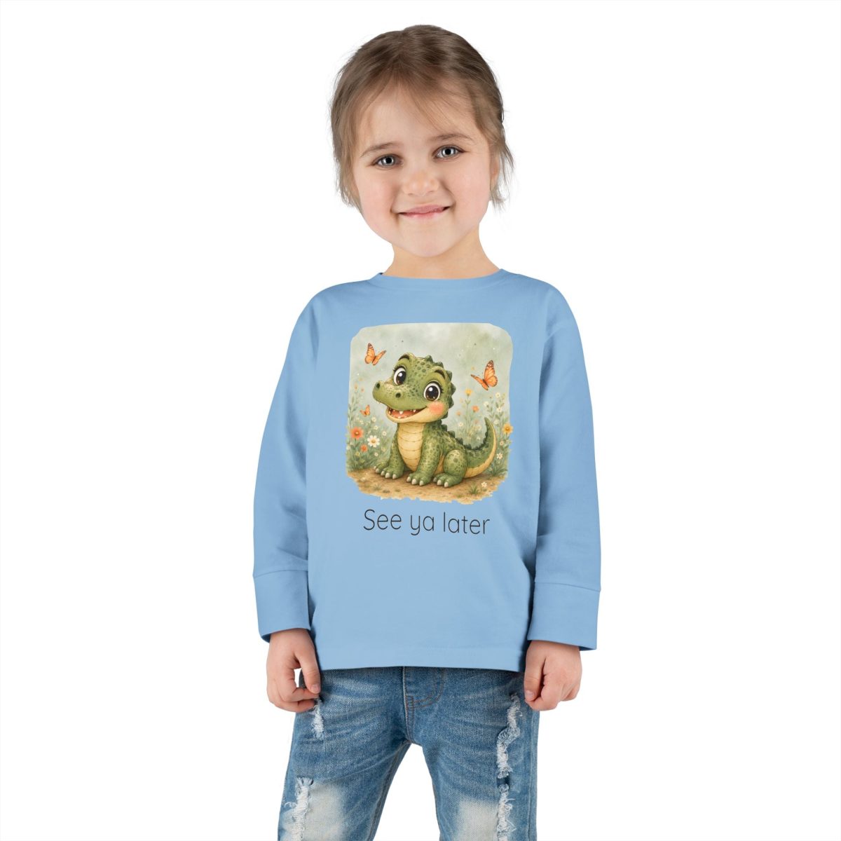 Santa Fe Marketplace Alligator Toddler Long Sleeve Shirt — Gender Neutral Tee Product Image: Alligator Toddler Long Sleeve Shirt — Gender Neutral Tee