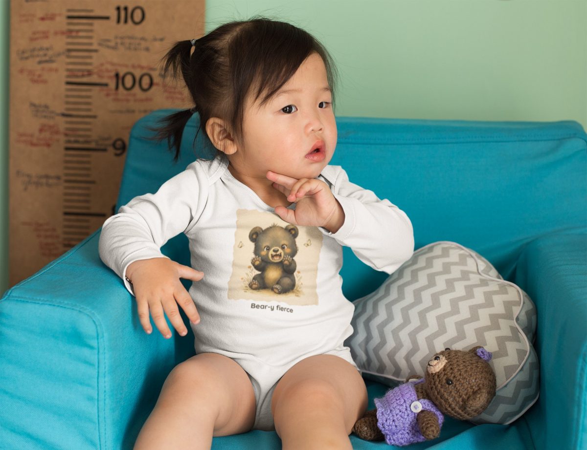 Santa Fe Marketplace Bear Infant Long Sleeve Onesie — Cute Gender Neutral Bodysuit Product Image: Bear Infant Long Sleeve Onesie — Cute Gender Neutral Bodysuit