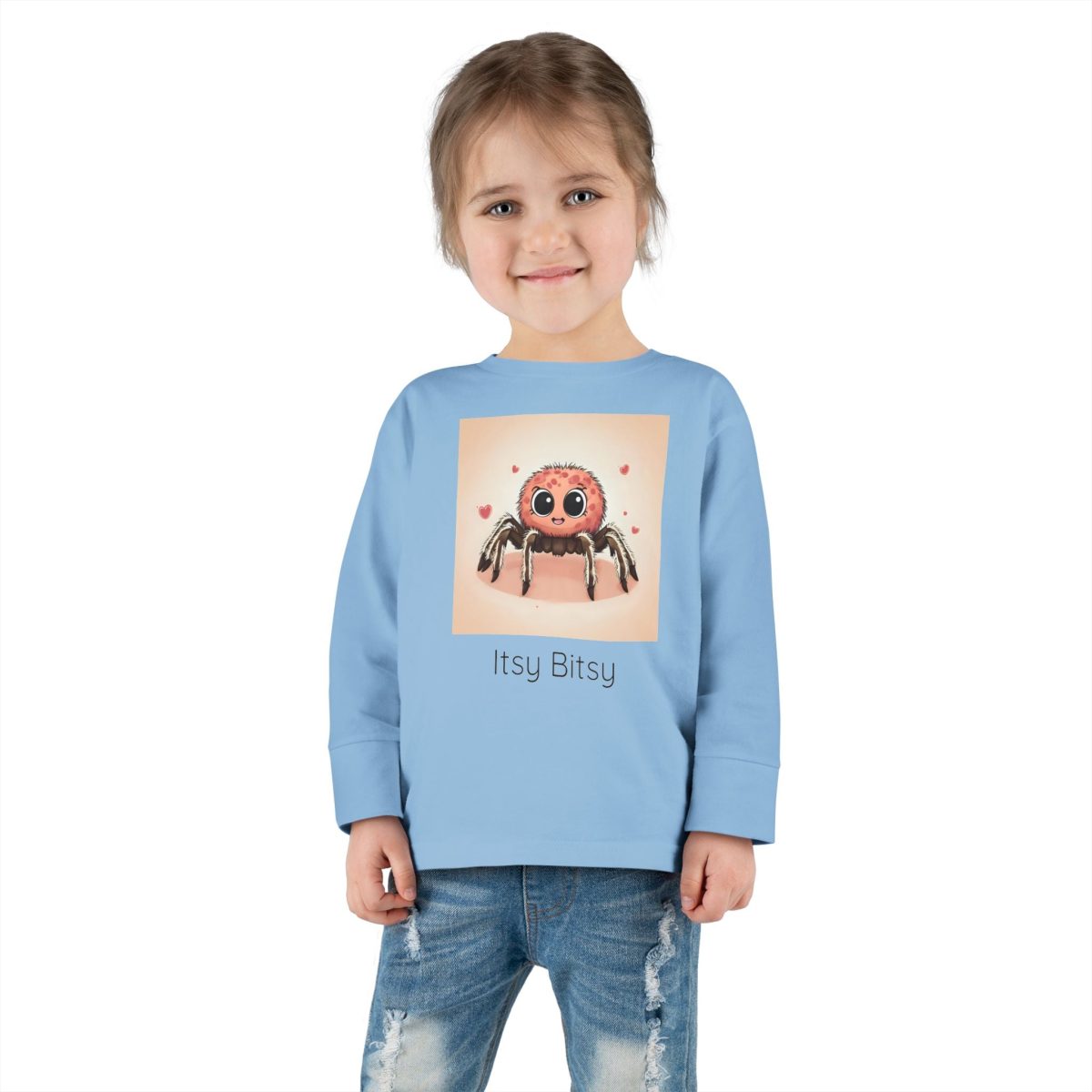 Santa Fe Marketplace Spider Toddler Long Sleeve Shirt — Cute Gender Neutral Tee Product Image: Spider Toddler Long Sleeve Shirt — Cute Gender Neutral Tee