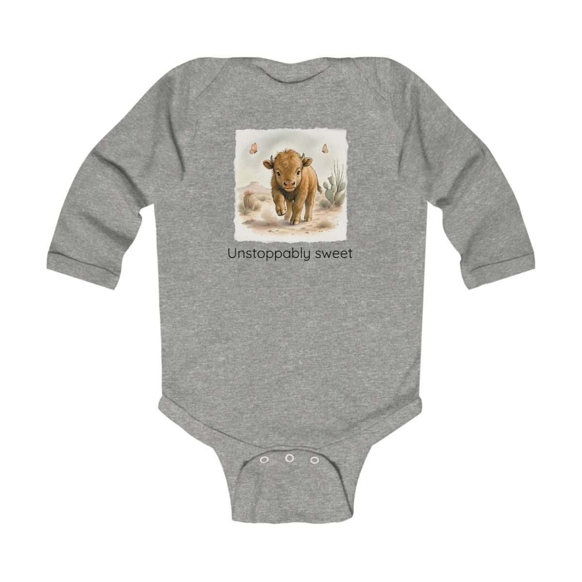 Santa Fe Marketplace Buffalo Infant Long Sleeve Onesie — Cute Gender Neutral Bodysuit Product Image: Buffalo Infant Long Sleeve Onesie — Cute Gender Neutral Bodysuit
