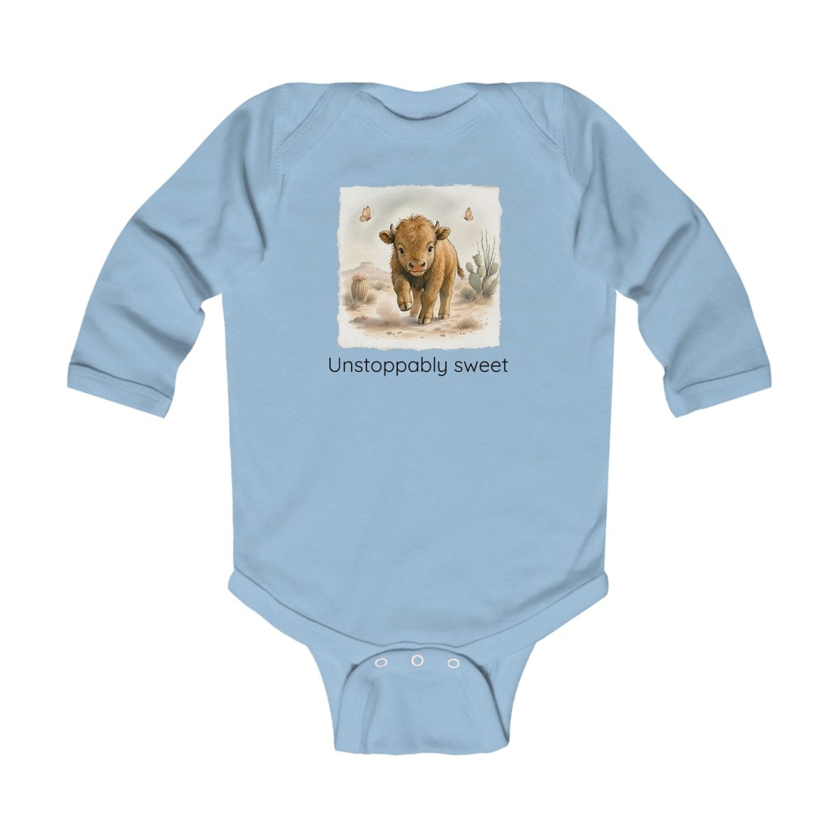 Santa Fe Marketplace Buffalo Infant Long Sleeve Onesie — Cute Gender Neutral Bodysuit Product Image: Buffalo Infant Long Sleeve Onesie — Cute Gender Neutral Bodysuit