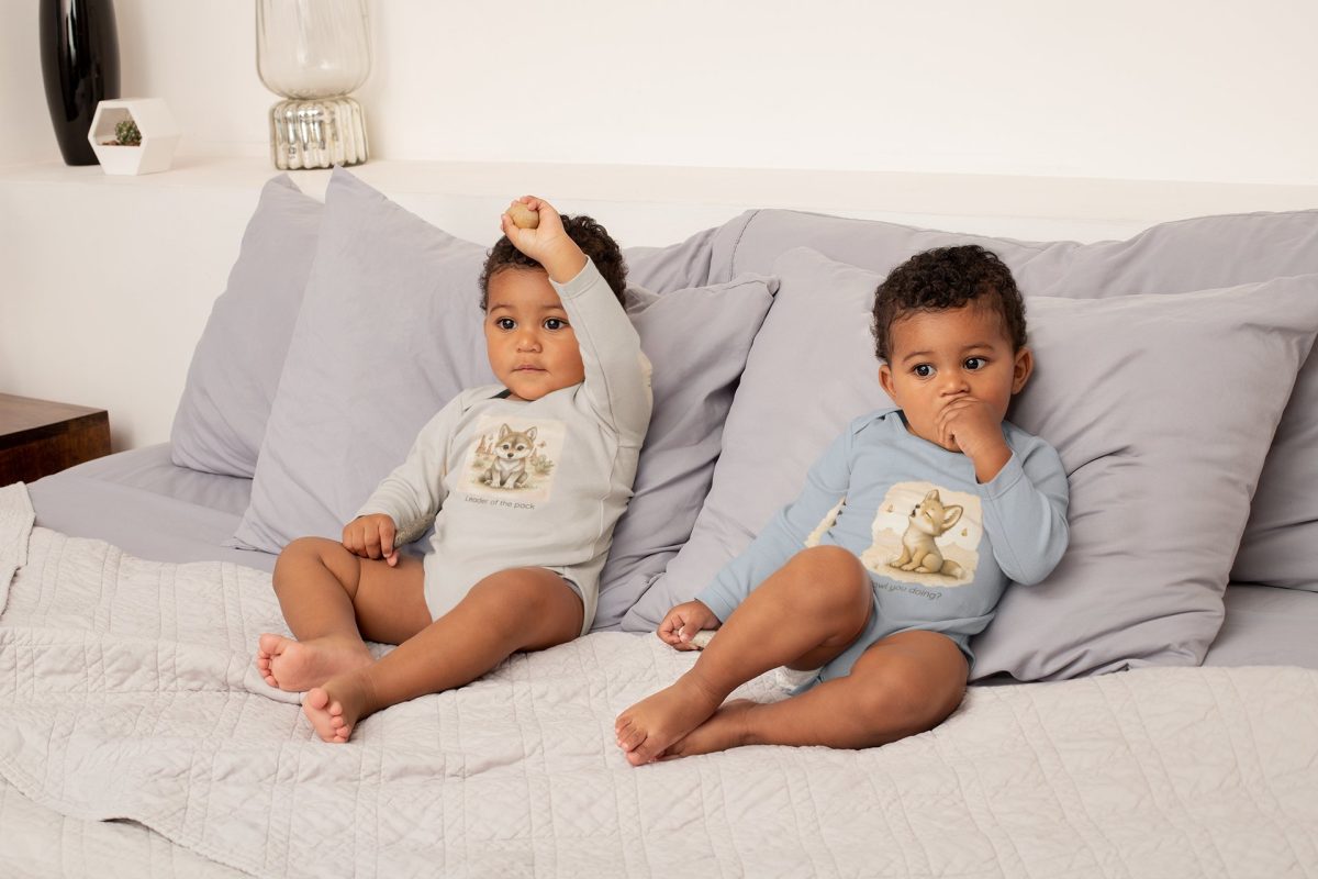 Santa Fe Marketplace Coyote Infant Long Sleeve Onesie — Cute Gender Neutral Bodysuit Product Image: Coyote Infant Long Sleeve Onesie — Cute Gender Neutral Bodysuit