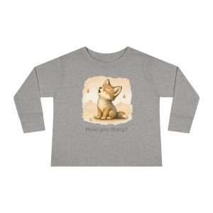 Santa Fe Marketplace Coyote Toddler Long Sleeve Shirt — Gender Neutral Tee Product Image: Coyote Toddler Long Sleeve Shirt — Gender Neutral Tee