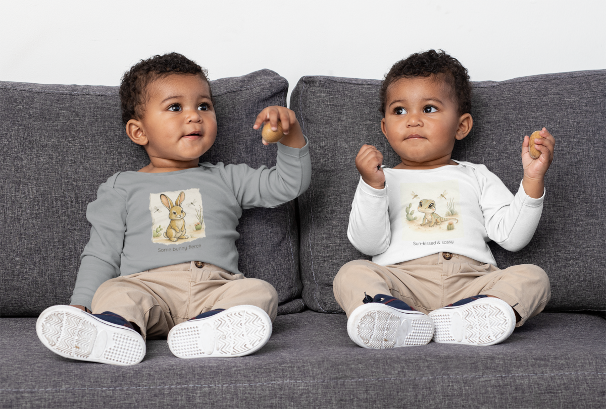 Santa Fe Marketplace Whiptail Lizard Infant Long Sleeve Onesie — Cute Gender Neutral Bodysuit Product Image: Whiptail Lizard Infant Long Sleeve Onesie — Cute Gender Neutral Bodysuit