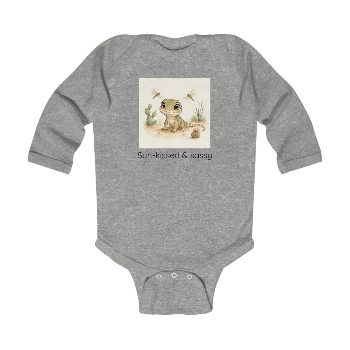 Santa Fe Marketplace Whiptail Lizard Infant Long Sleeve Onesie — Cute Gender Neutral Bodysuit Product Image: Whiptail Lizard Infant Long Sleeve Onesie — Cute Gender Neutral Bodysuit