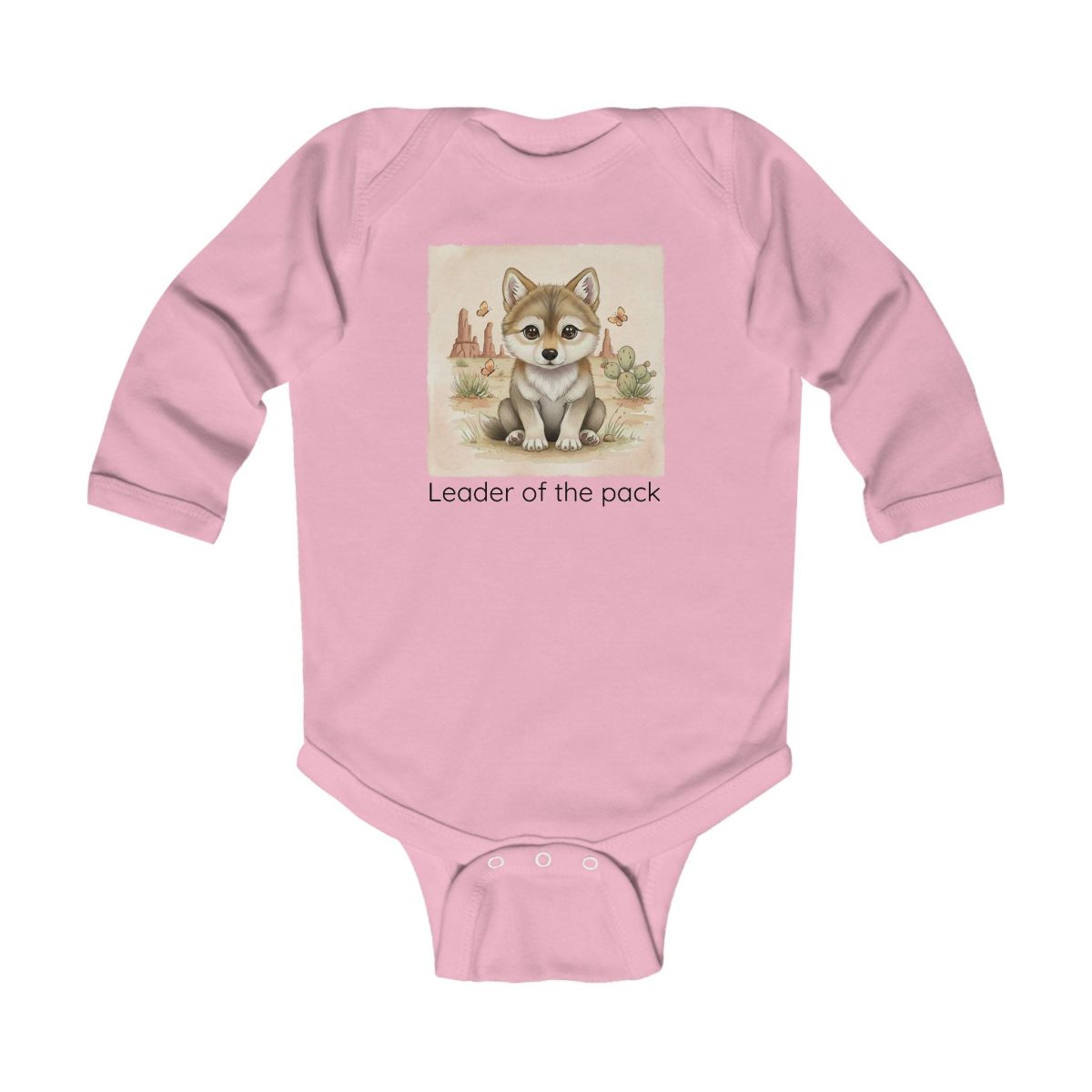 Santa Fe Marketplace Wolf Infant Long Sleeve Onesie — Cute Gender Neutral Bodysuit Product Image: Wolf Infant Long Sleeve Onesie — Cute Gender Neutral Bodysuit
