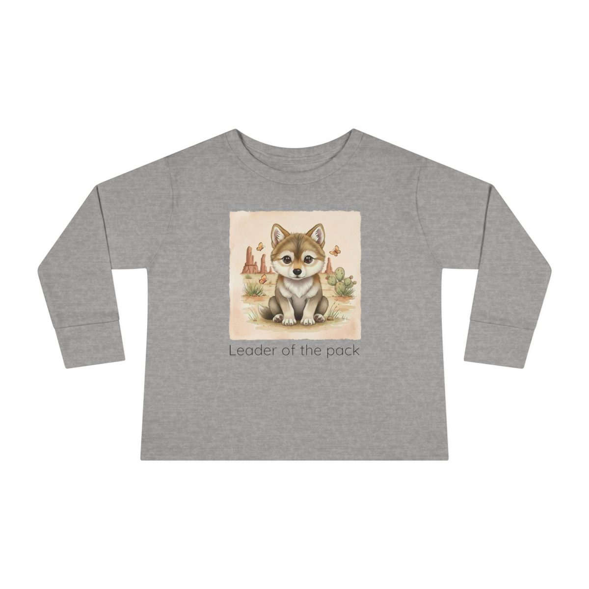 Santa Fe Marketplace Wolf Toddler Long Sleeve Shirt — Gender Neutral Tee Product Image: Wolf Toddler Long Sleeve Shirt — Gender Neutral Tee