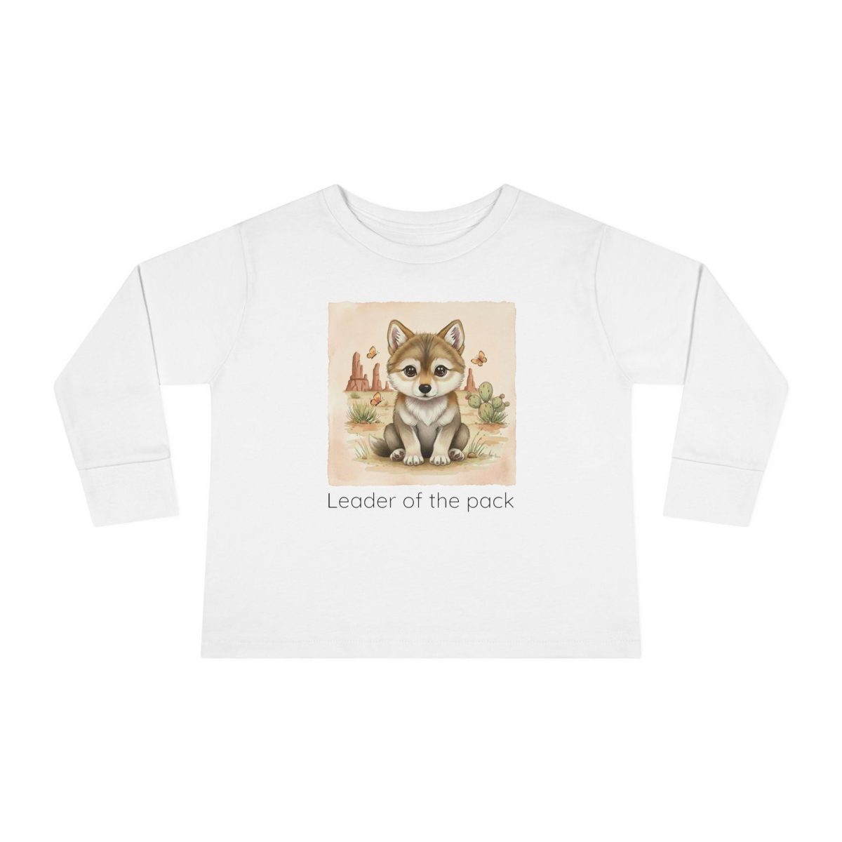 Santa Fe Marketplace Wolf Toddler Long Sleeve Shirt — Gender Neutral Tee Product Image: Wolf Toddler Long Sleeve Shirt — Gender Neutral Tee