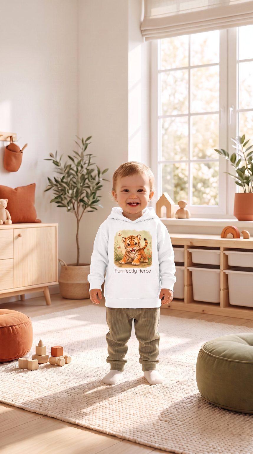 Santa Fe Marketplace Tiger Toddler Hoodie — Gender Neutral Sweatshirt Product Image: Tiger Toddler Hoodie — Gender Neutral Sweatshirt