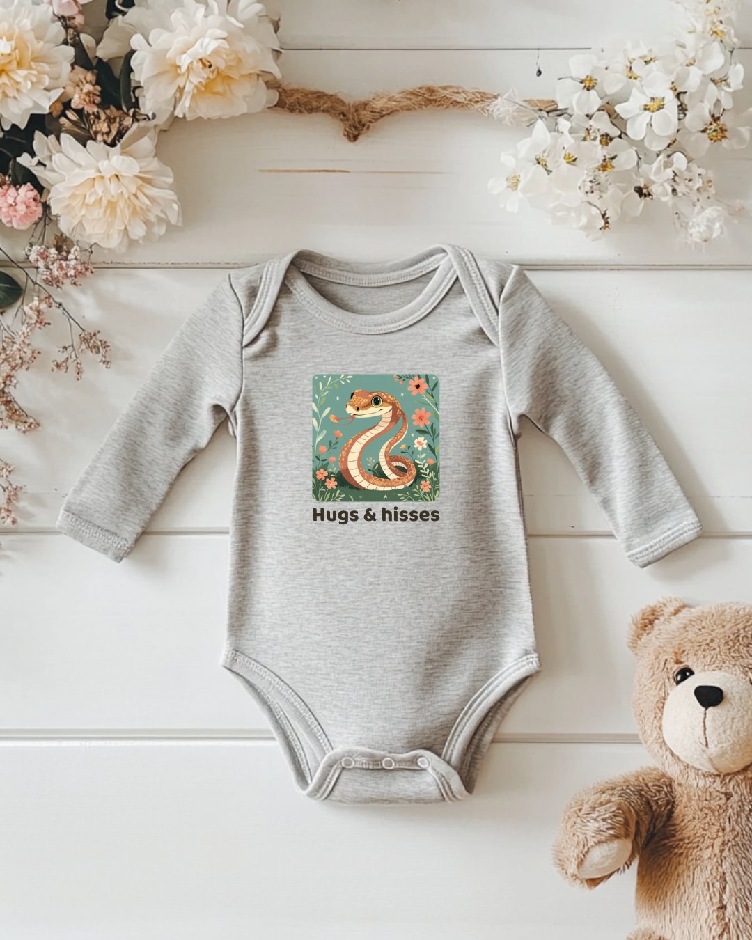 Santa Fe Marketplace Snake Infant Long Sleeve Onesie — Cute Gender Neutral Bodysuit Product Image: Snake Infant Long Sleeve Onesie — Cute Gender Neutral Bodysuit