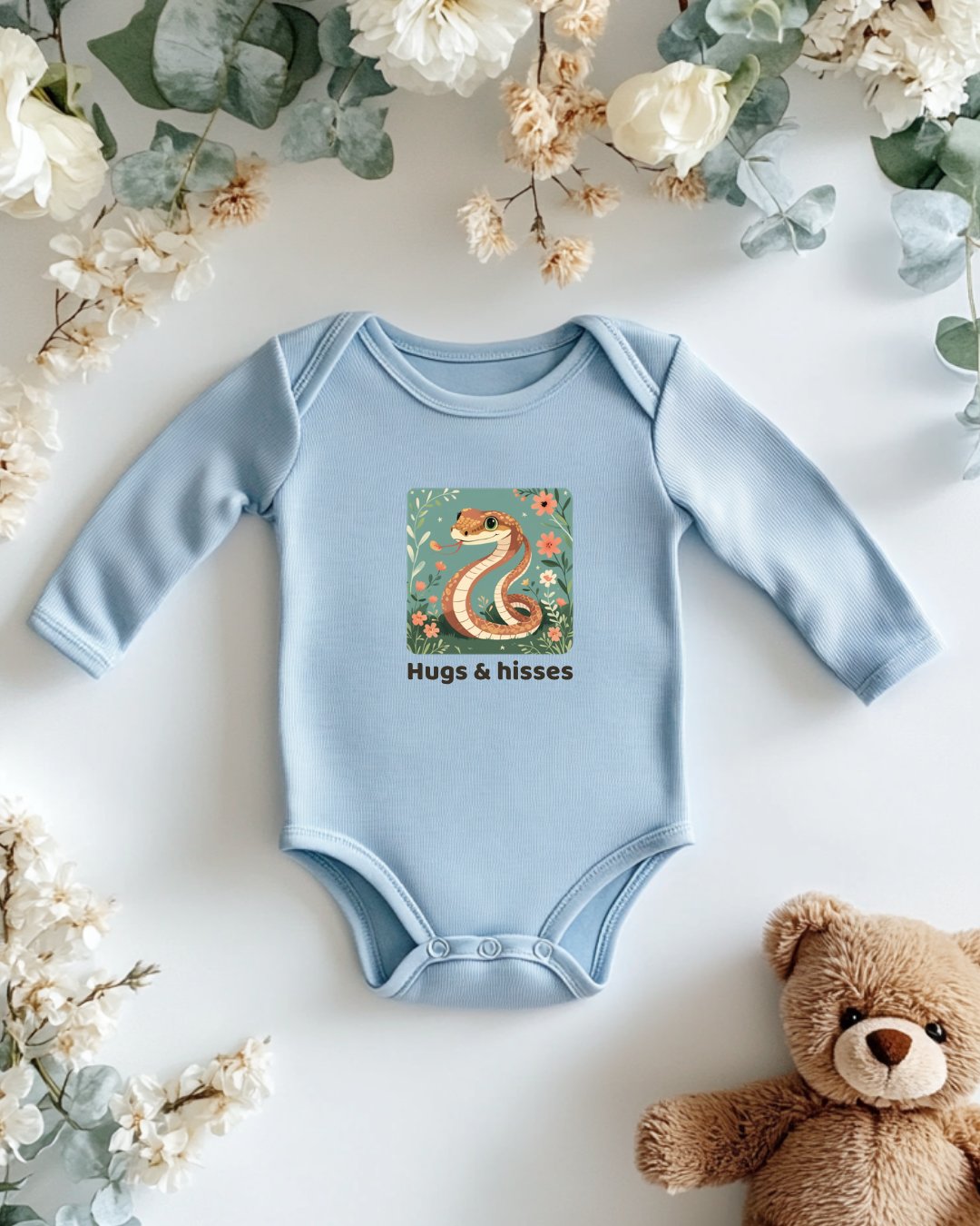 Santa Fe Marketplace Snake Infant Long Sleeve Onesie — Cute Gender Neutral Bodysuit Product Image: Snake Infant Long Sleeve Onesie — Cute Gender Neutral Bodysuit