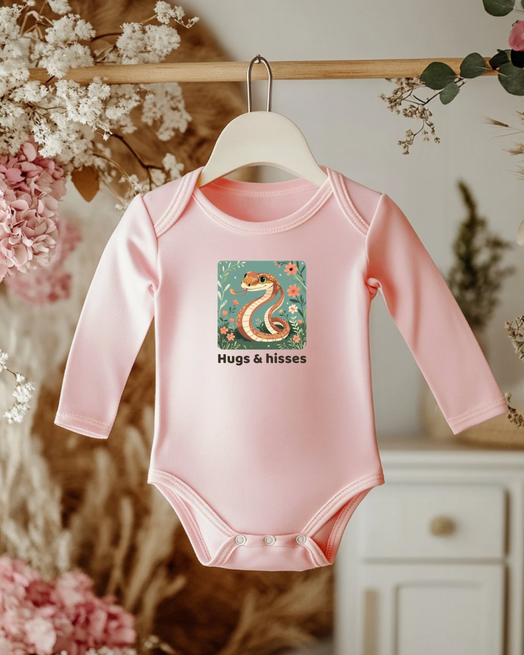 Santa Fe Marketplace Snake Infant Long Sleeve Onesie — Cute Gender Neutral Bodysuit Product Image: Snake Infant Long Sleeve Onesie — Cute Gender Neutral Bodysuit
