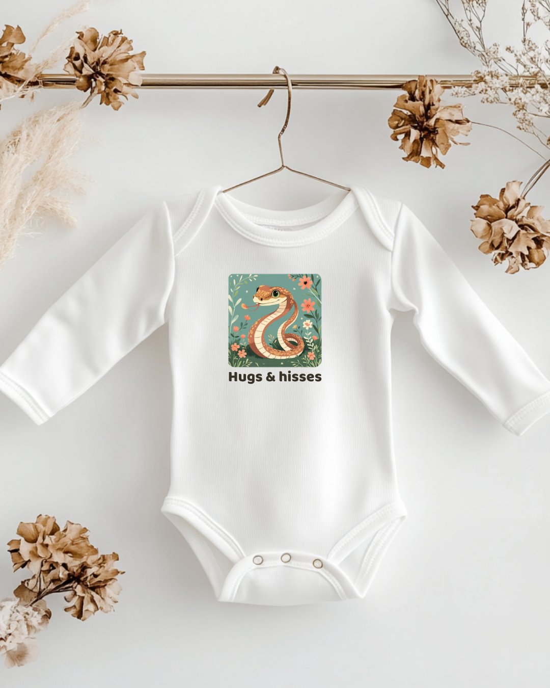 Santa Fe Marketplace Snake Infant Long Sleeve Onesie — Cute Gender Neutral Bodysuit Product Image: Snake Infant Long Sleeve Onesie — Cute Gender Neutral Bodysuit