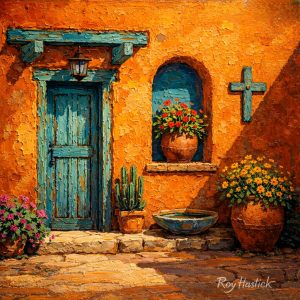 Santa Fe Marketplace Canyon Road Morning Light 12″X12″ Digital Canvas Print Product Image: Canyon Road Morning Light 12″X12″ Digital Canvas Print
