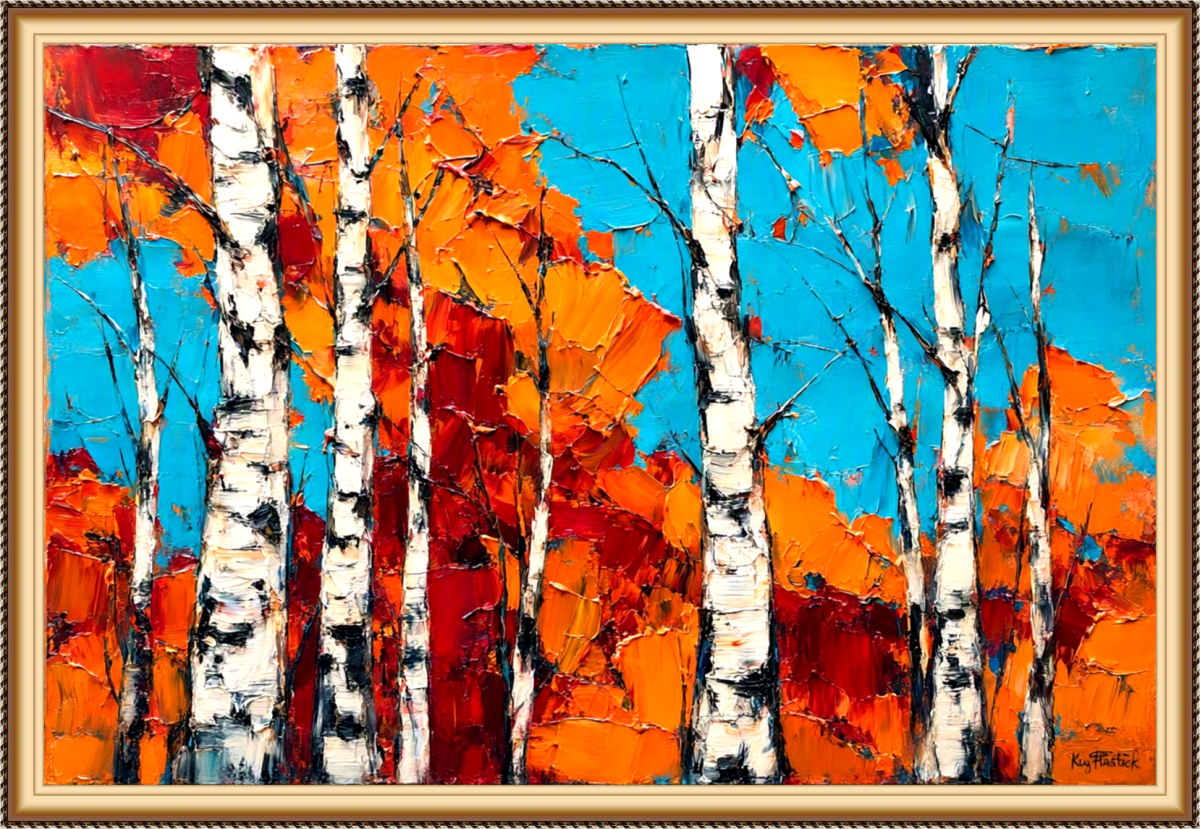 Santa Fe Marketplace Autumn Columns 12″X12″ -Canvas Print- Product Image: Autumn Columns 12″X12″ -Canvas Print-